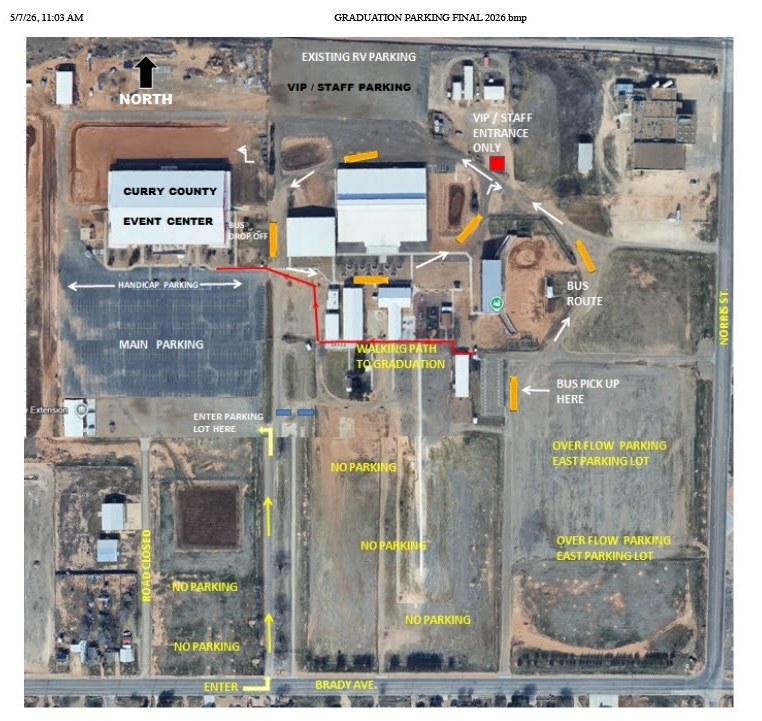 Map of parking for Graduation
