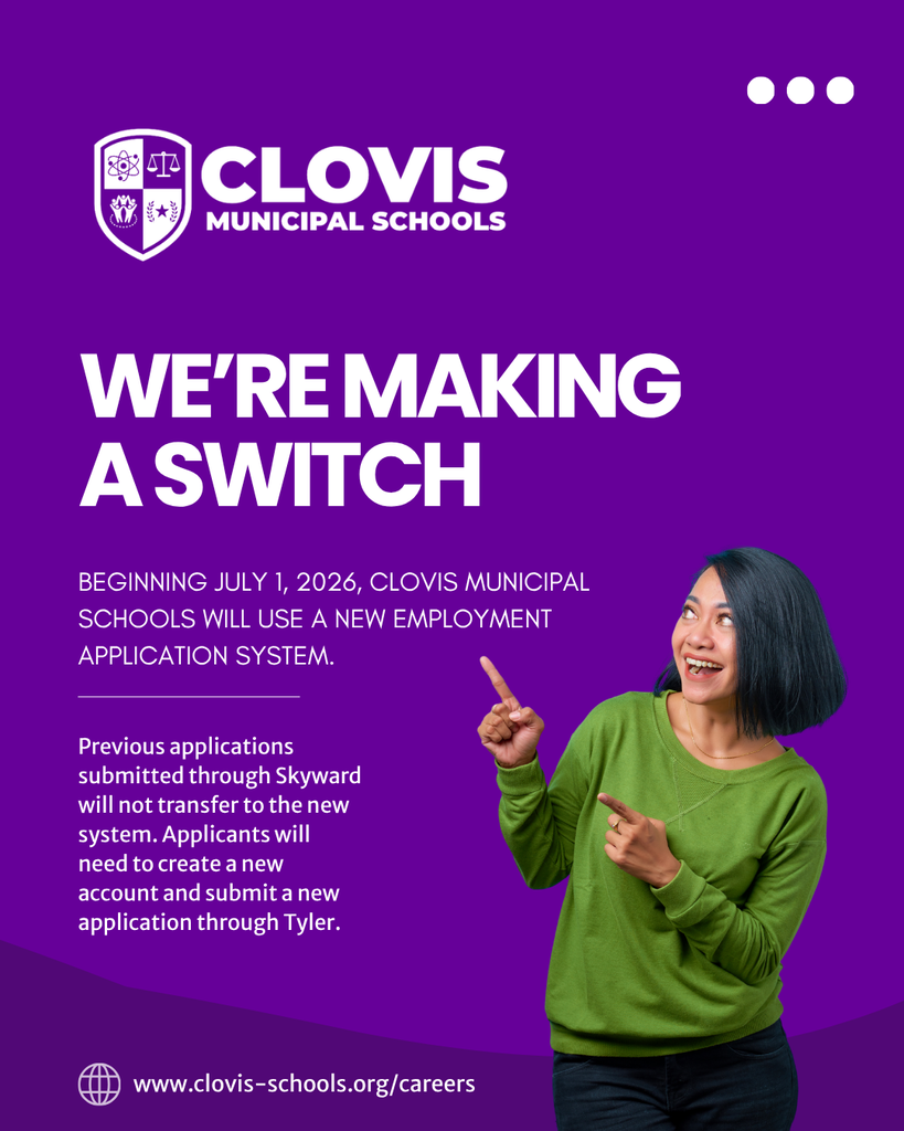 Purple background with white text. A smiling woman points at the camera. Text reads "WE'RE MAKING A SWITCH".