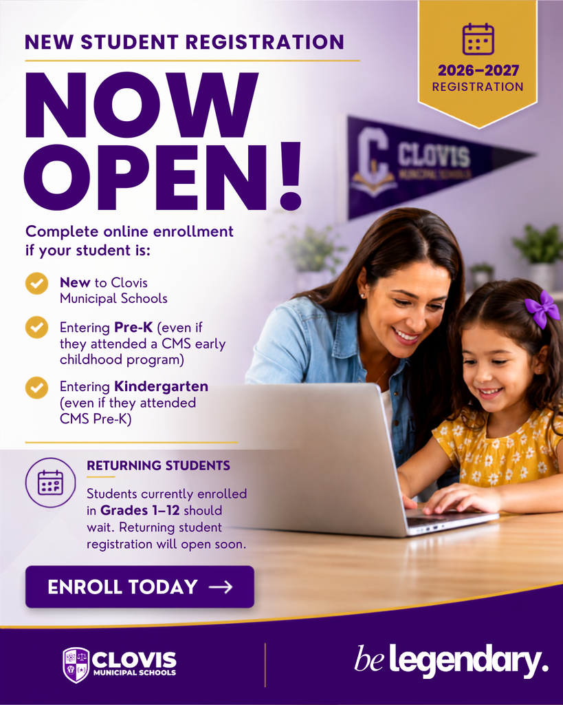 An advertisement for new student registration. A woman and a child sit at a table. The child uses a laptop.