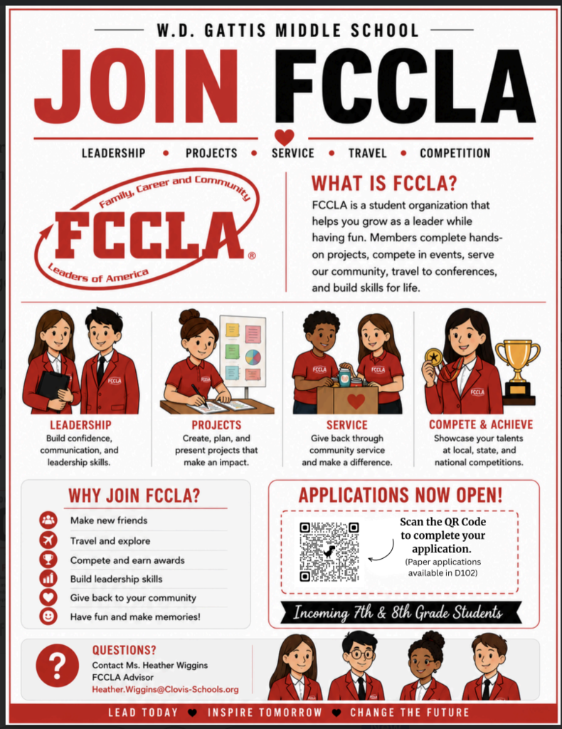 Gattis FCCLA looking for members.