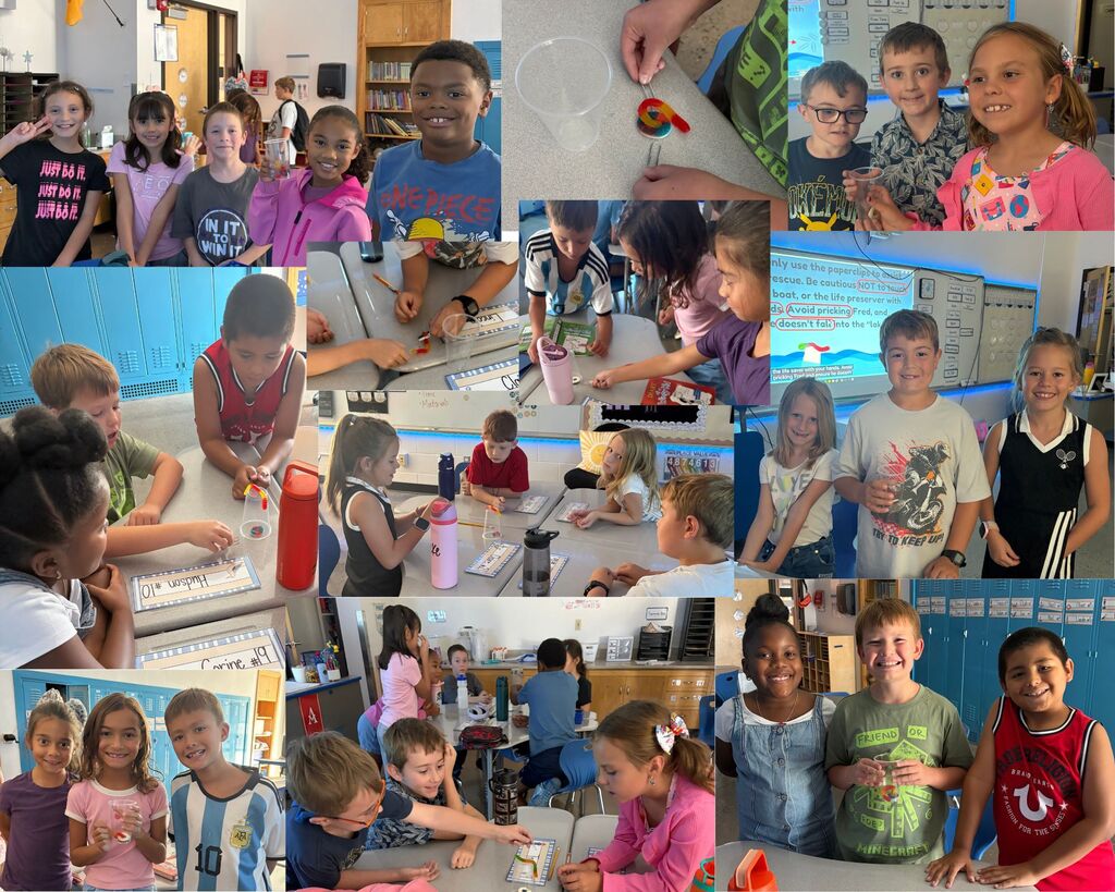 Mrs. Gardner's class doing a STEM project the first week of school!