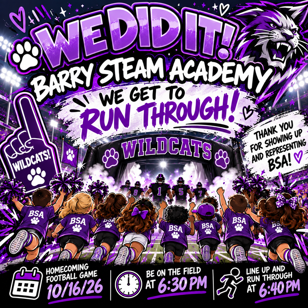 A purple, black, and white graphic poster with an image of cheerleaders and football players.