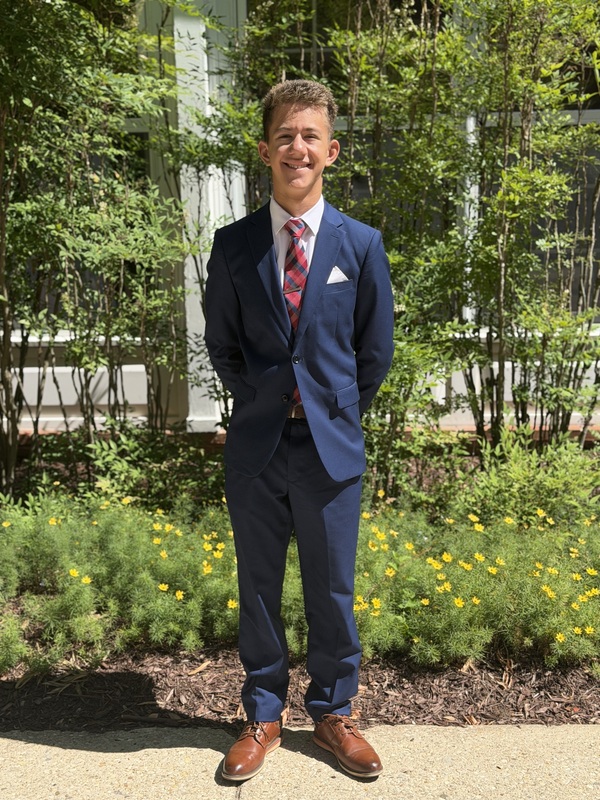 Grayson Boerio wearing a suit