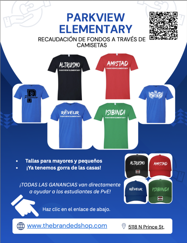 Parkview Elementary; Recaudacion de fondos a trave de camisetas