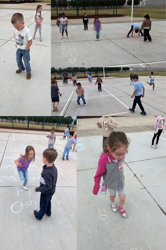 Mrs. Gardner and Ms. Stacy's class Counting backwards from 120 outside