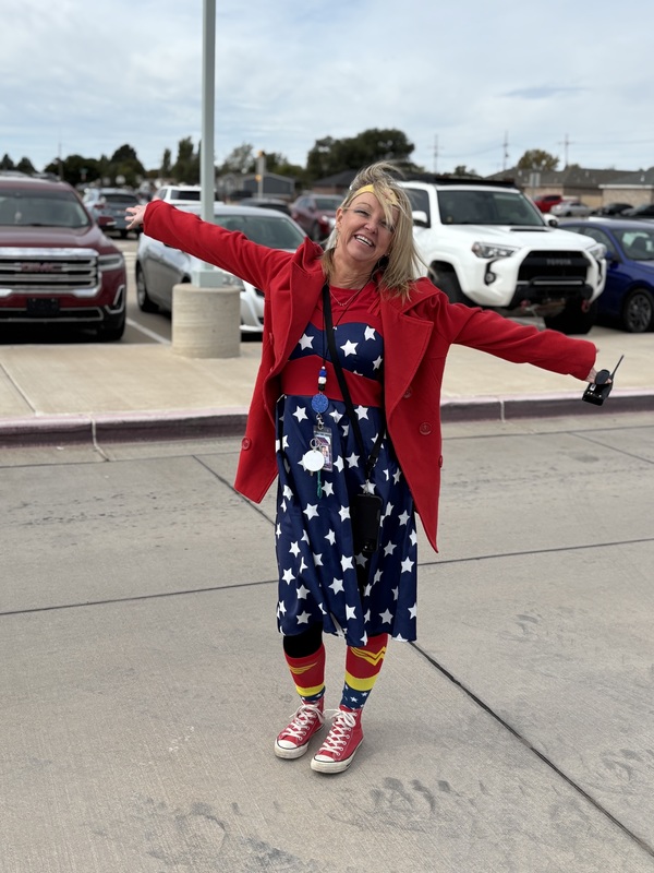 Woman dressed as Wonderwoman