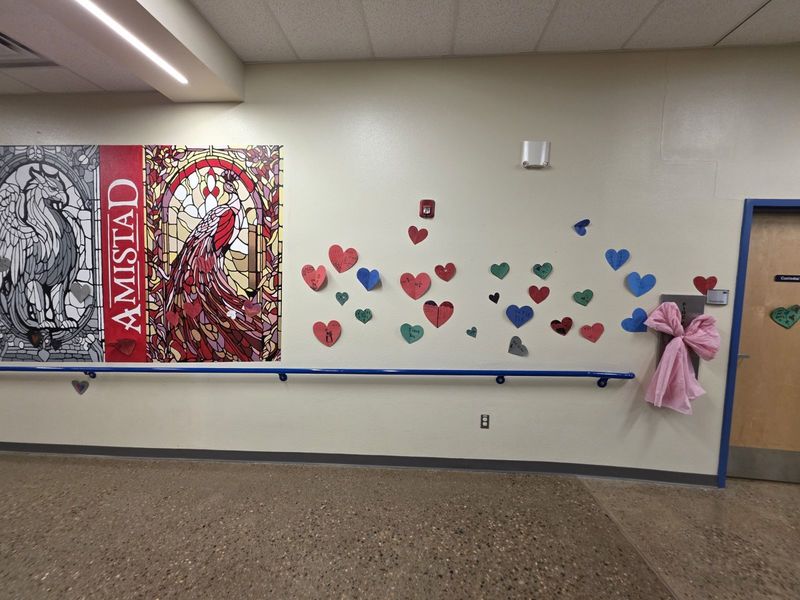 Heart decorations on the wall