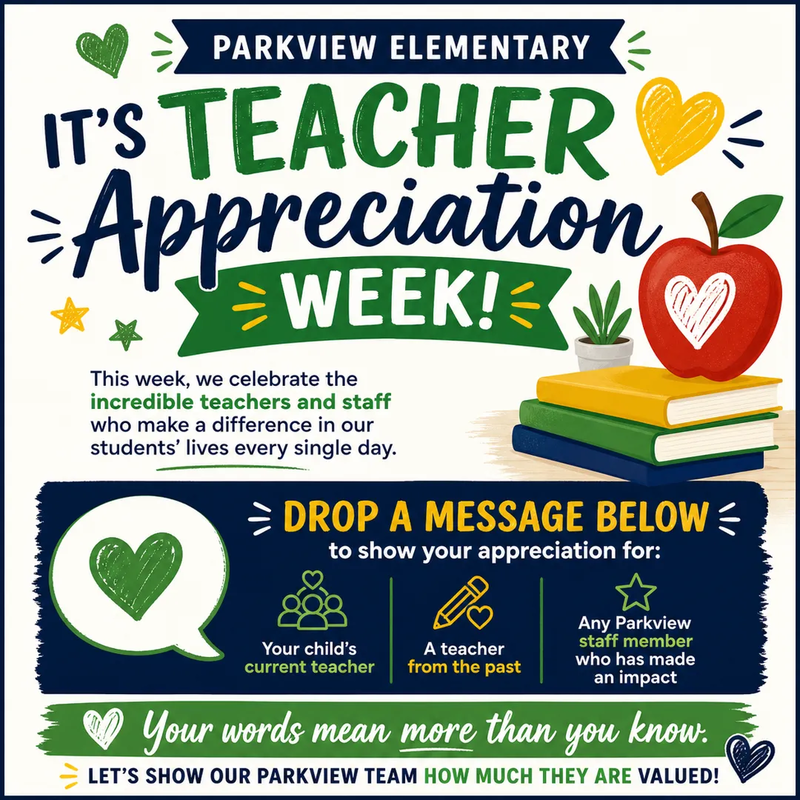 Teacher Appreciation Week. Drop A message below to show your appreciation.