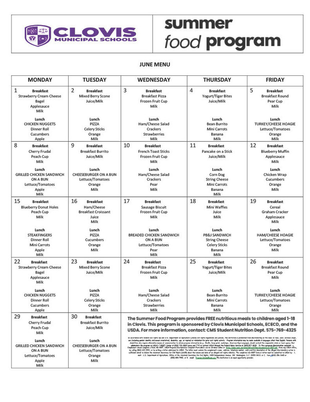 June Menu