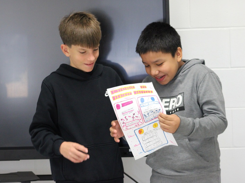 Two students presenting