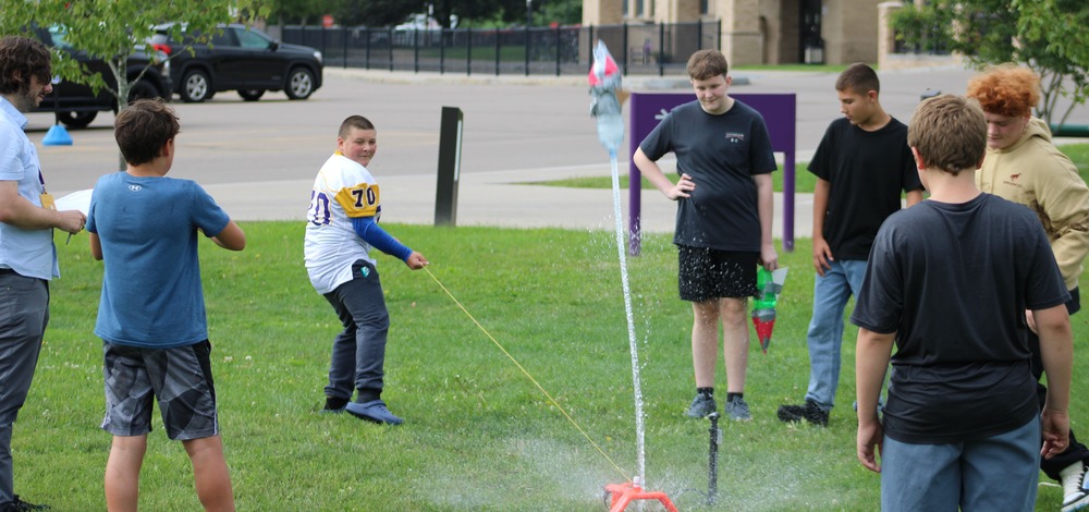 Students Launching Bottle Rocket