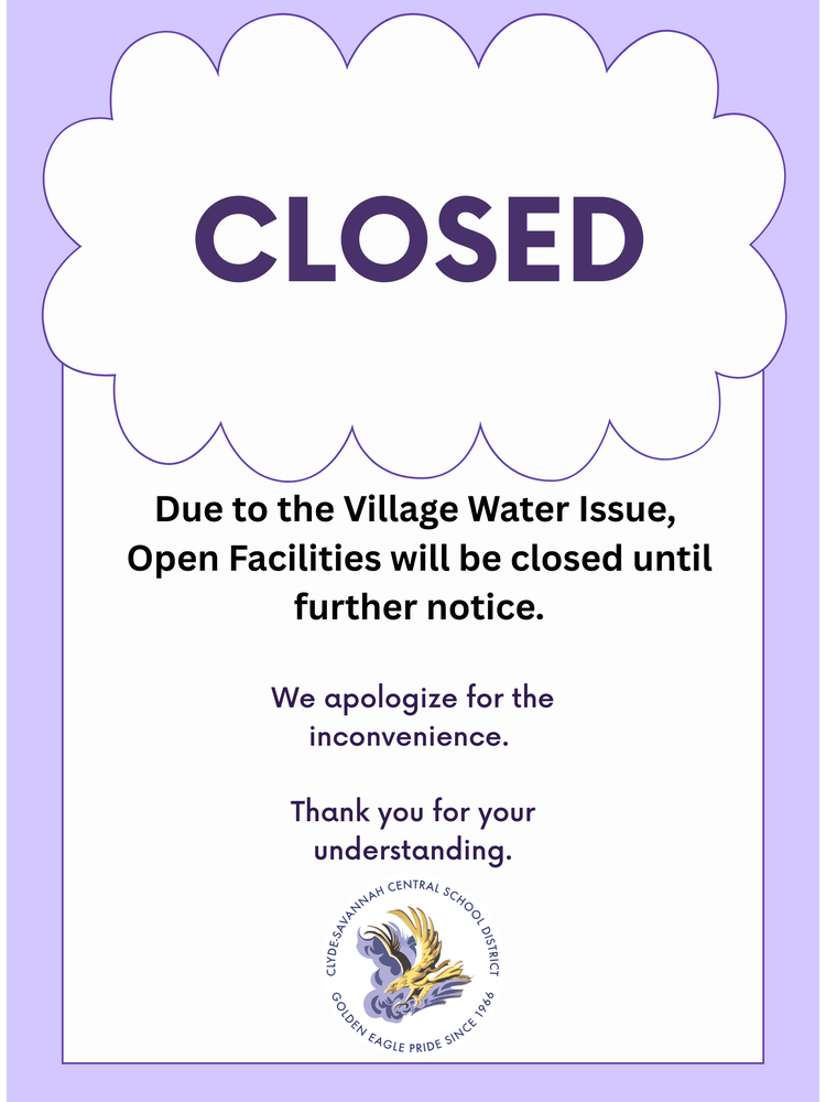 School Open Facilities Closed Due to Water Outage