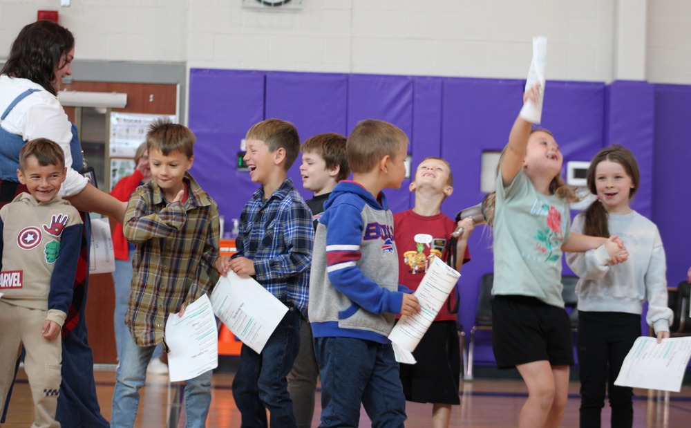 Elementary School Students Celebrating