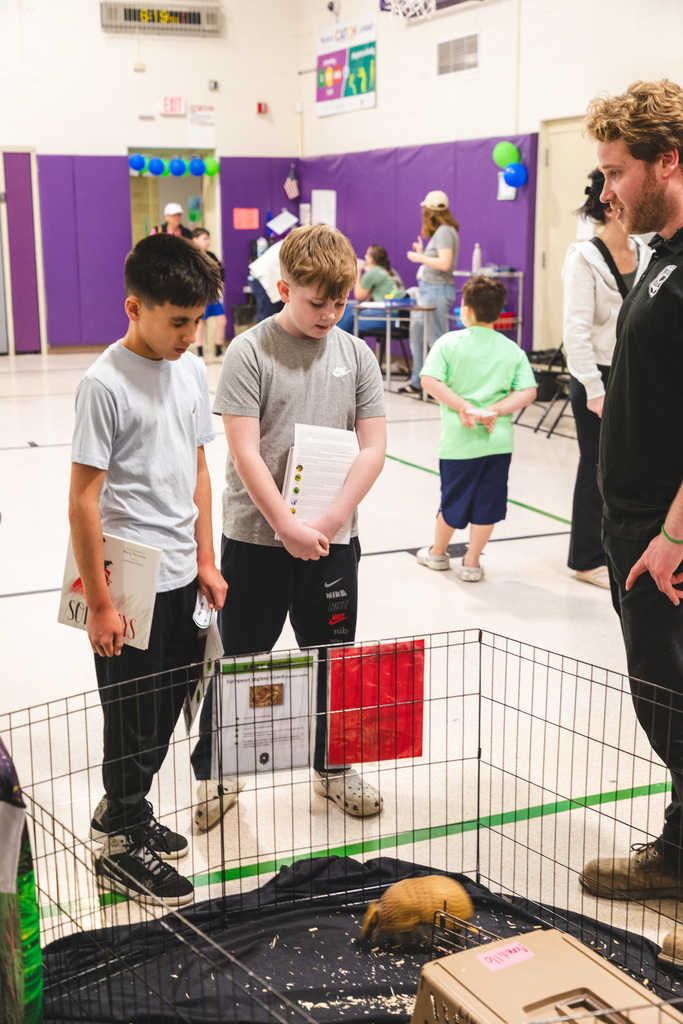 students at an earth day event