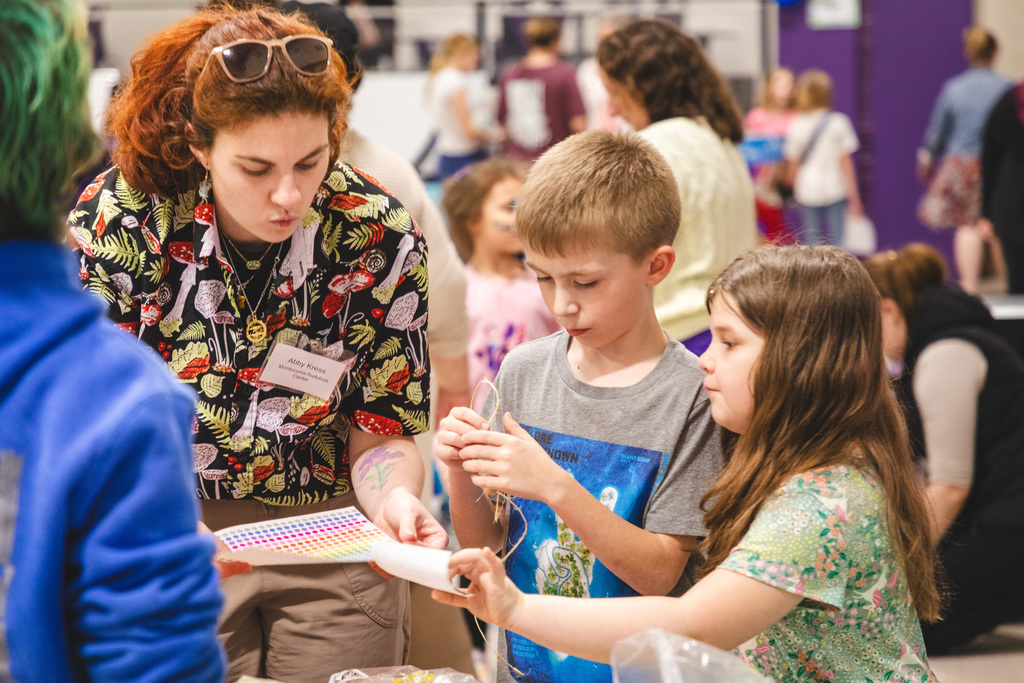 students at an earth day event