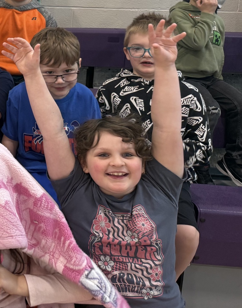 elementary students at an assembly