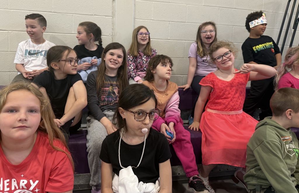 elementary students at an assembly