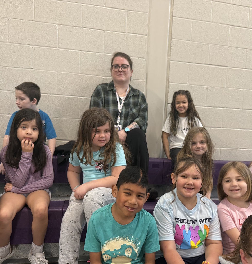elementary students at an assembly