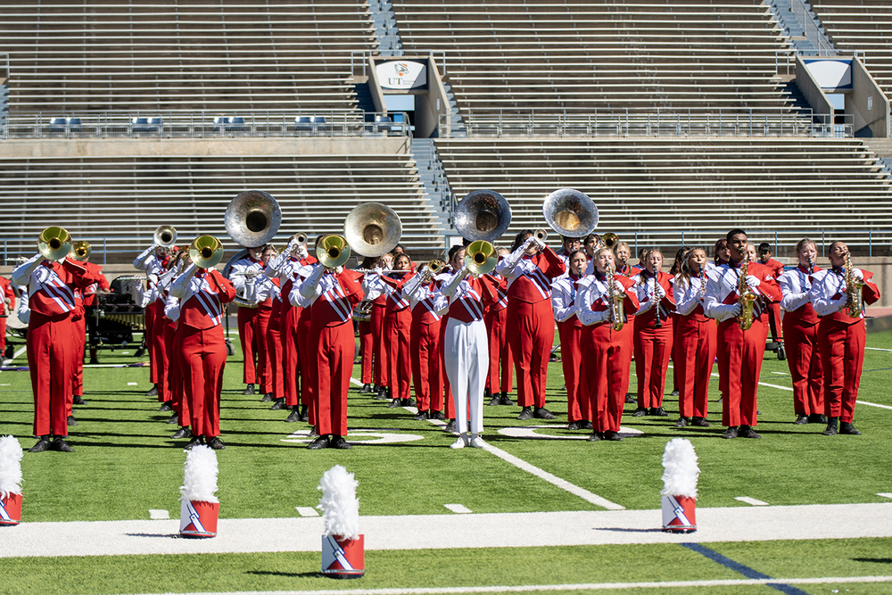 high school marching band playing