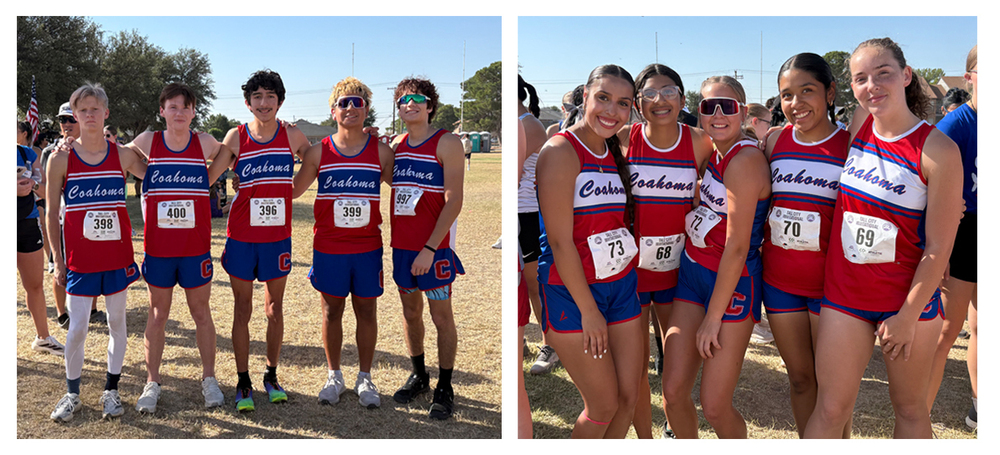 High school runners posing for a photo