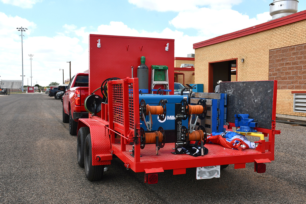 a custom built welding trailer 
