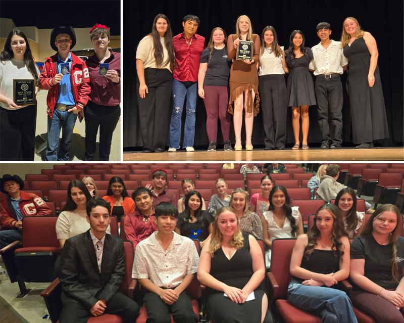 Collage of Coahoma High School theater students at district UIL contest