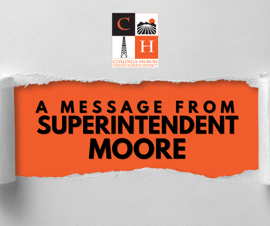 A Message from Superintendent Moore