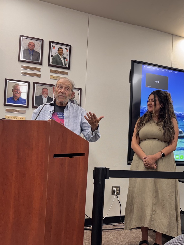 Bill Lewis of the Coalinga Healthcare District talks to the Board of Trustees at their April 28, 2026 Board Meeting