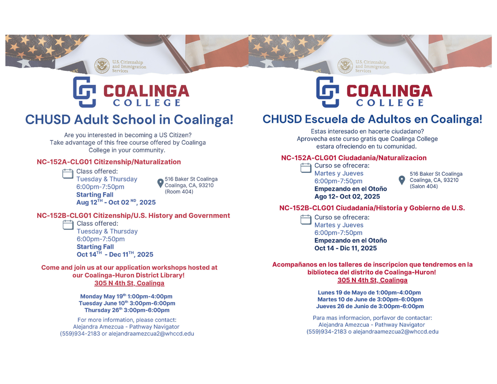 CHUSD Adult School in Coalinga