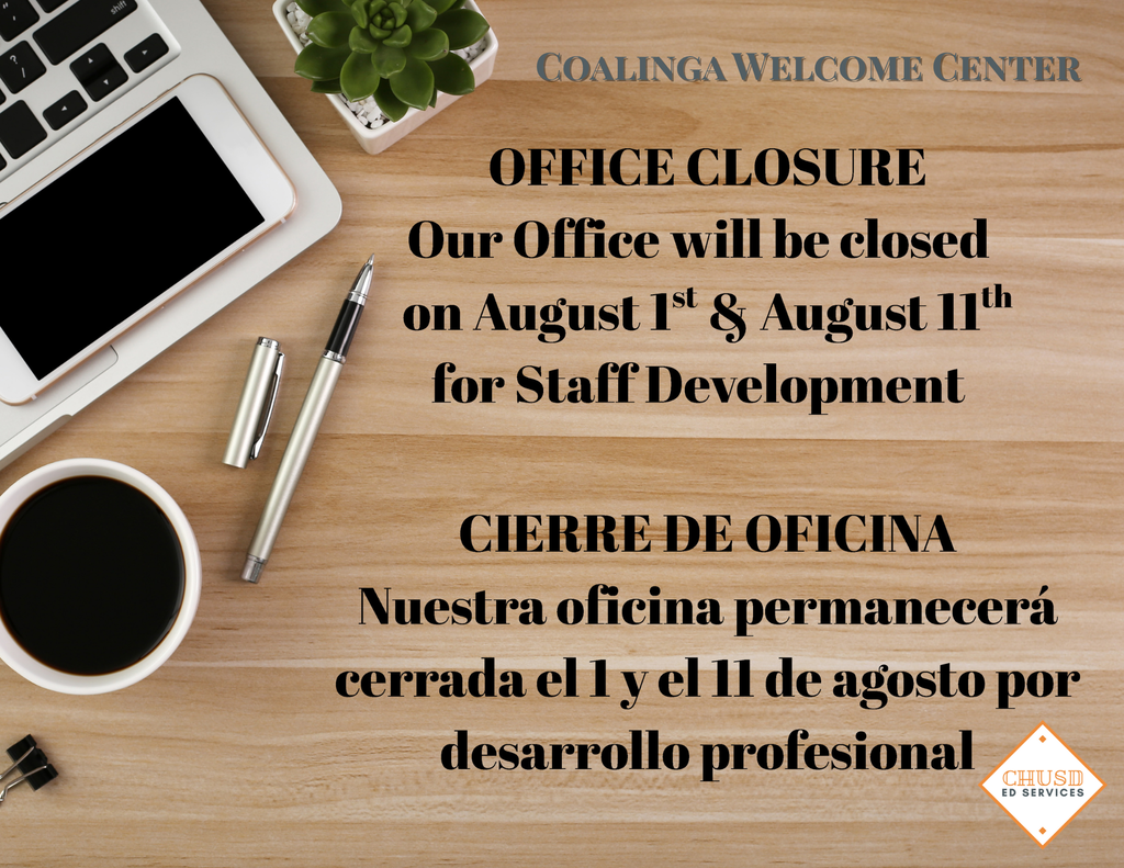 Welcome Center Closed on Aug 1, 2025 & Aug 11, 2025