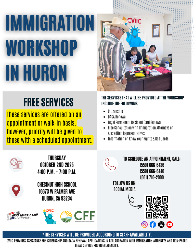 Immigration Workshop flyer