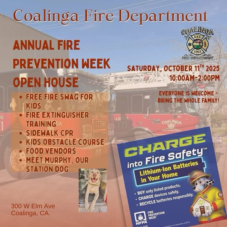 Fire Prevention Week Open House at Coalinga Fire Department