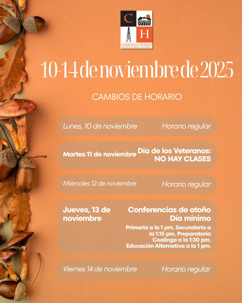 Nov 2025 Schedule Changes in Spanish