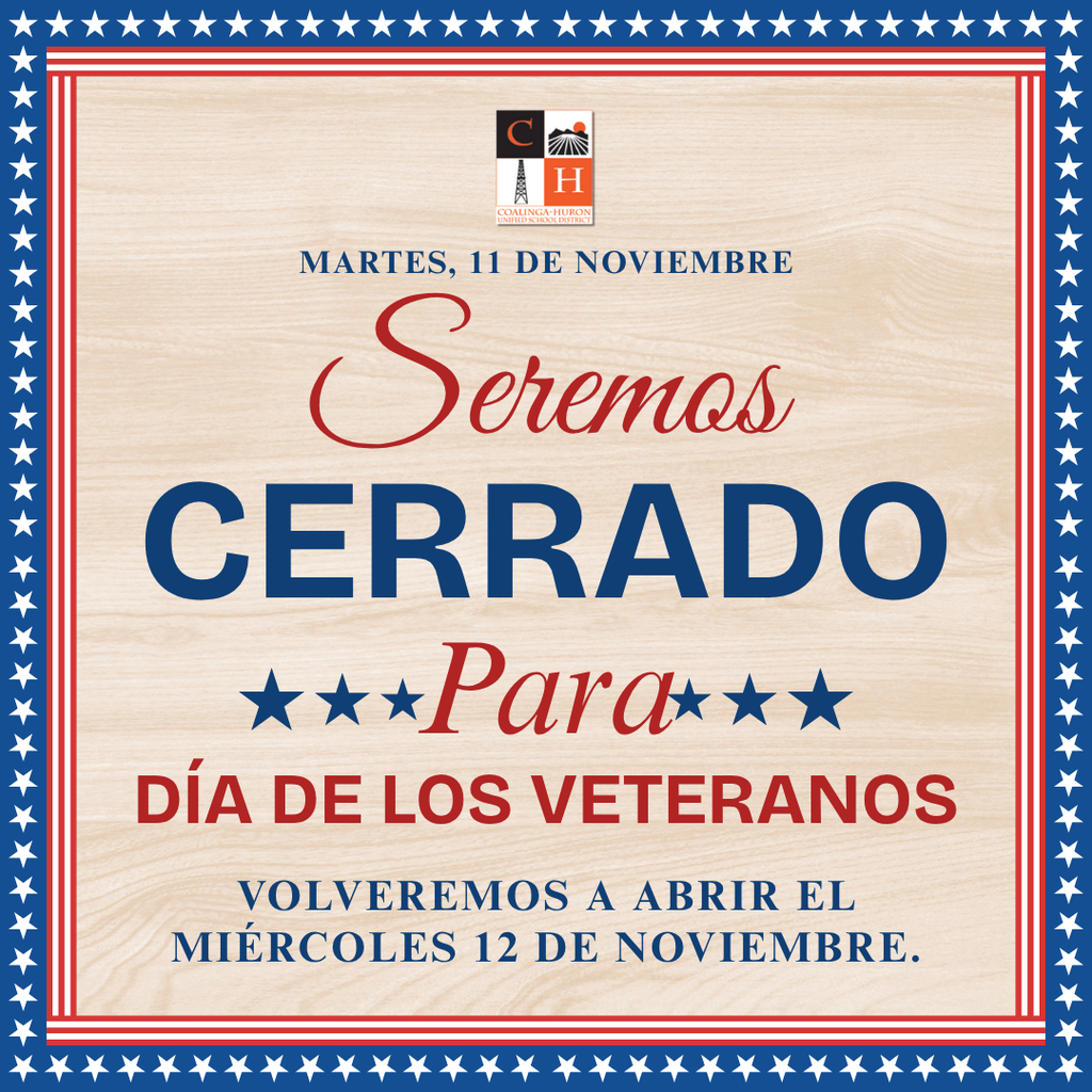 Closed for Veterans Day in Spanish