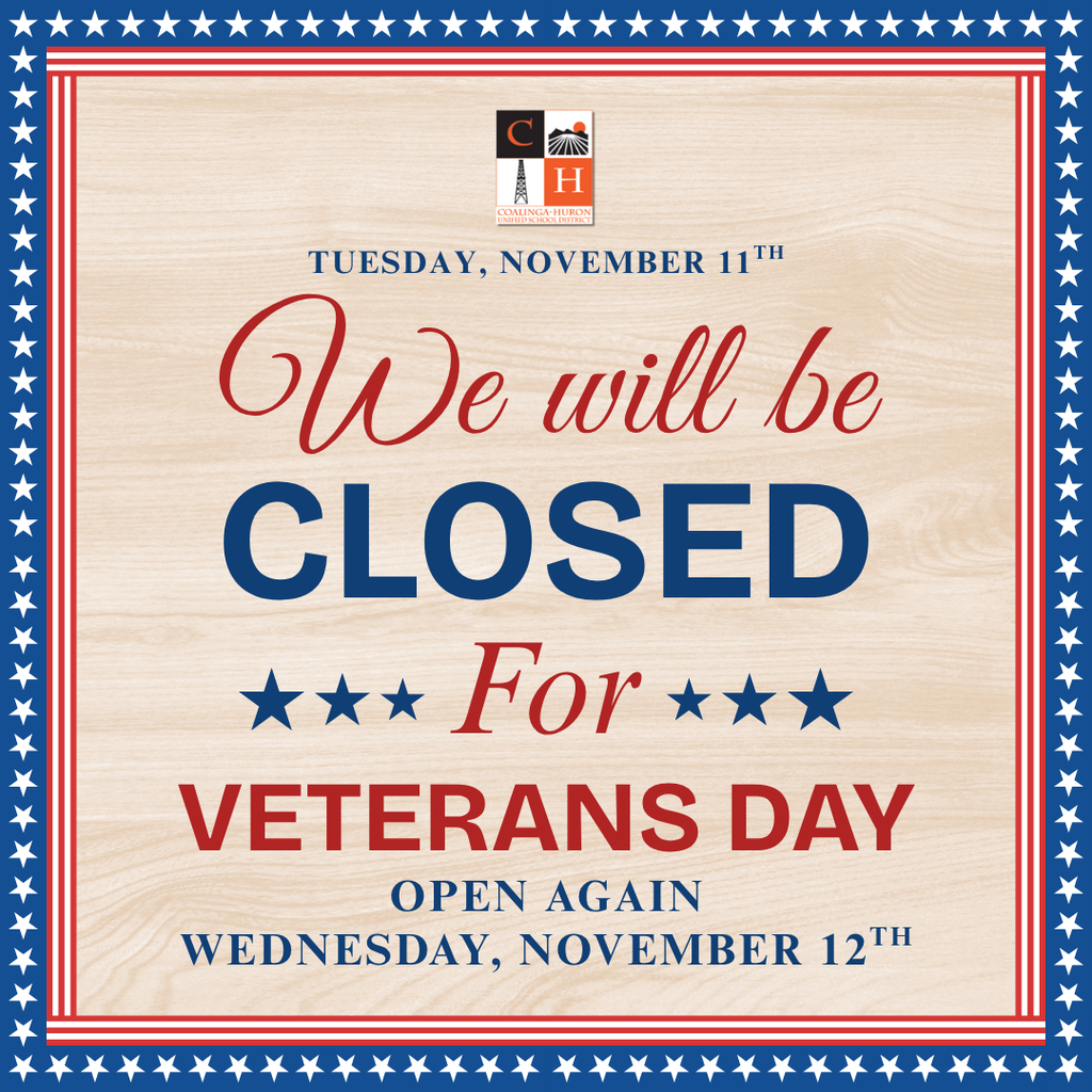 Closed for Veterans Day