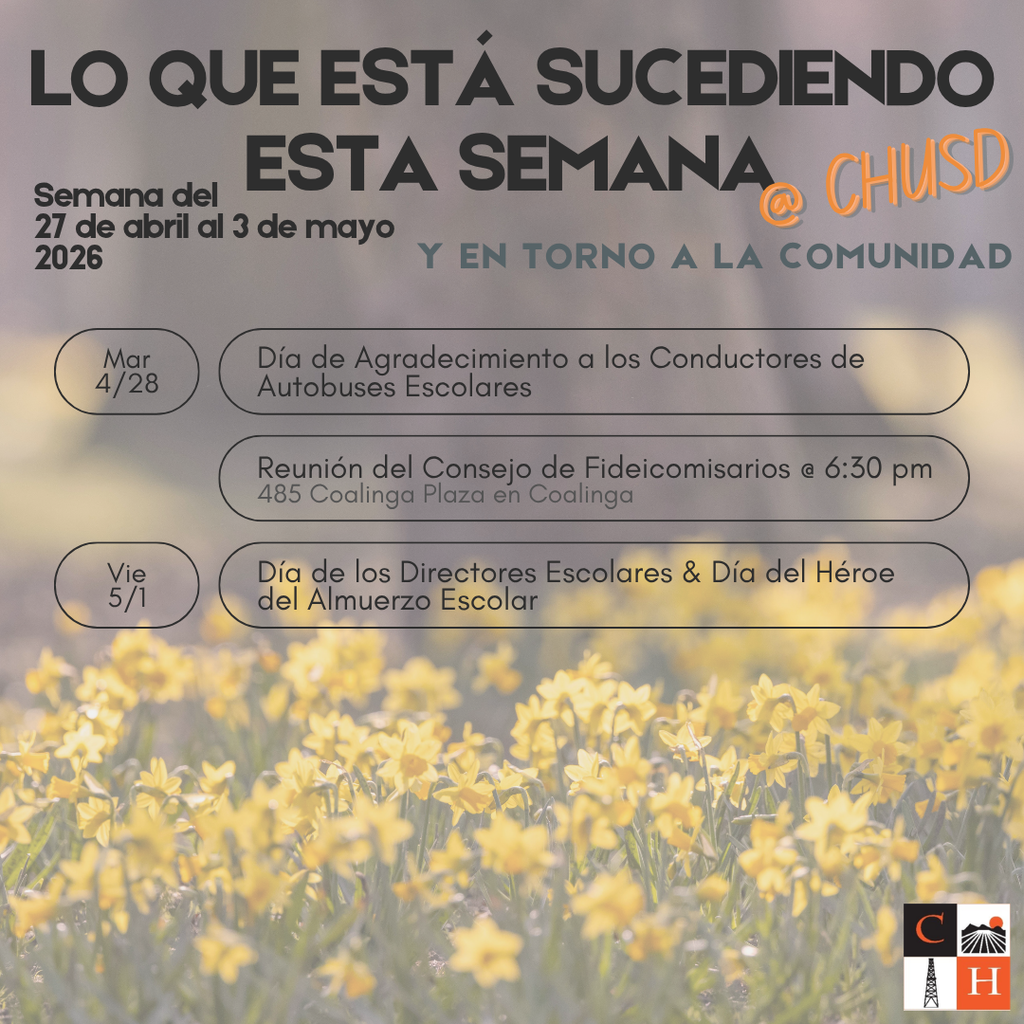 Happening this Week - Apr 27-May 3 in Spanish