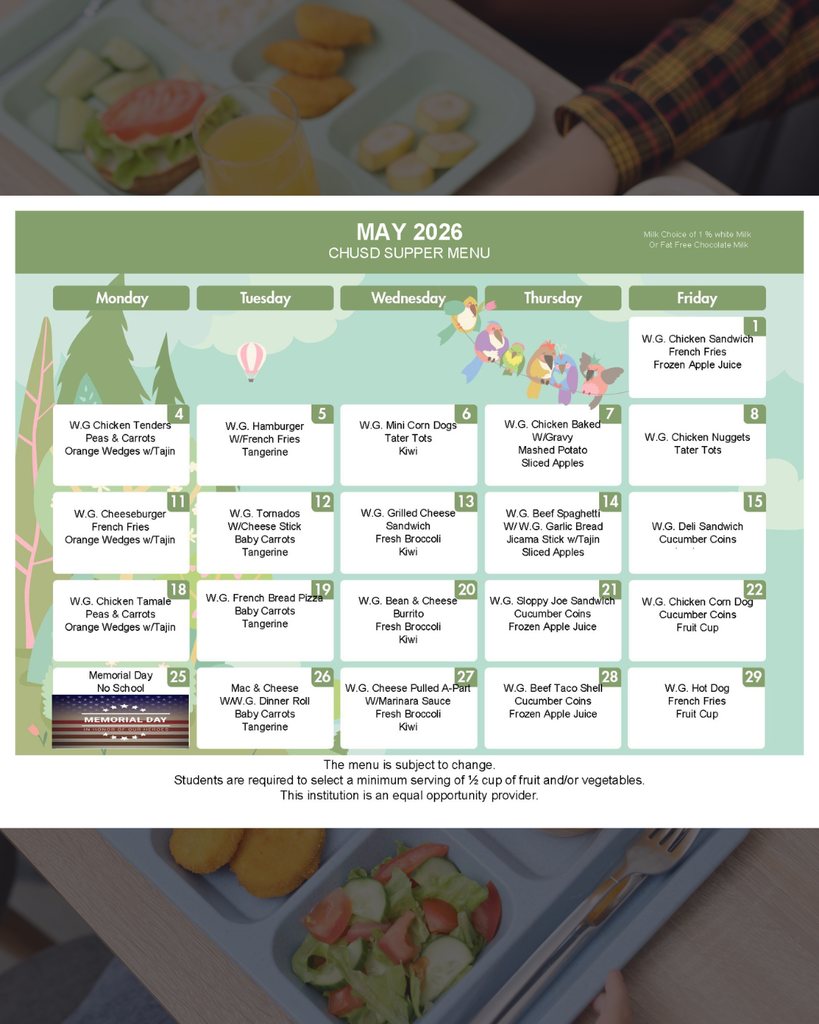 May 2026 Supper Menu
