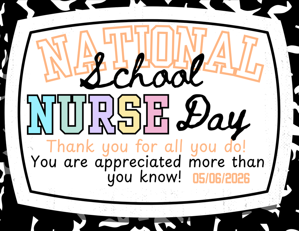 Happy School Nurses Day!   Thank you for being the calm in the chaos, the comfort for every student, and the care behind every scraped knee and worried moment. Our schools are stronger, safer, and healthier because of you.  We appreciate you today and every day!