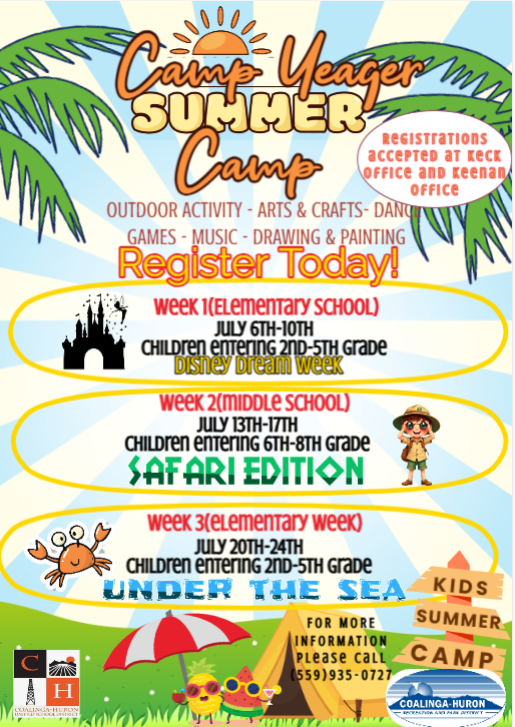 Camp Yeager Summer Camp flyer