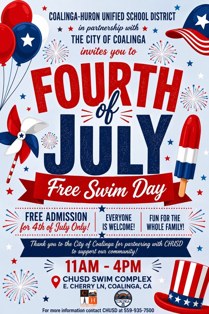 4th of July Free Swim Day flyer