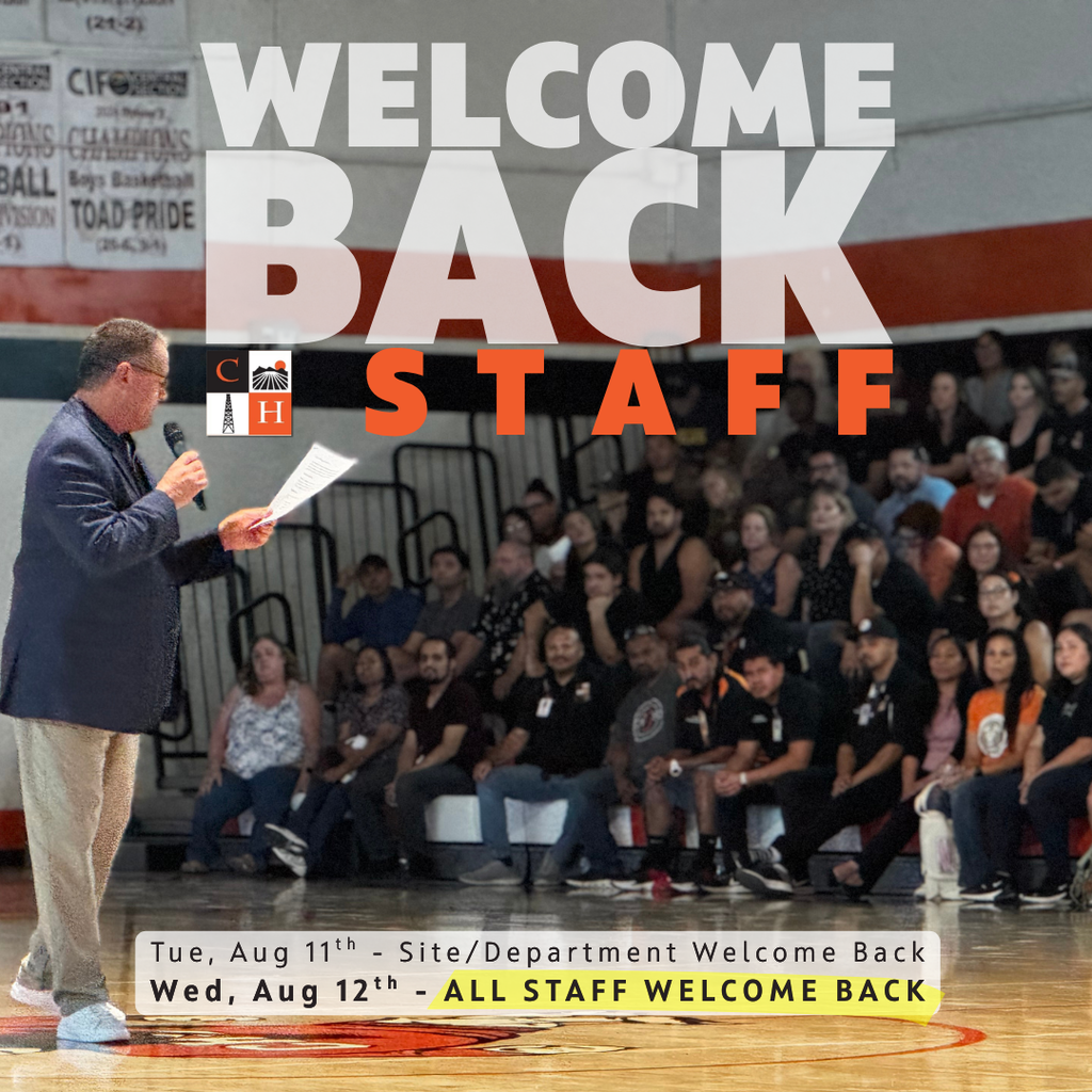 Welcome Back CHUSD Staff