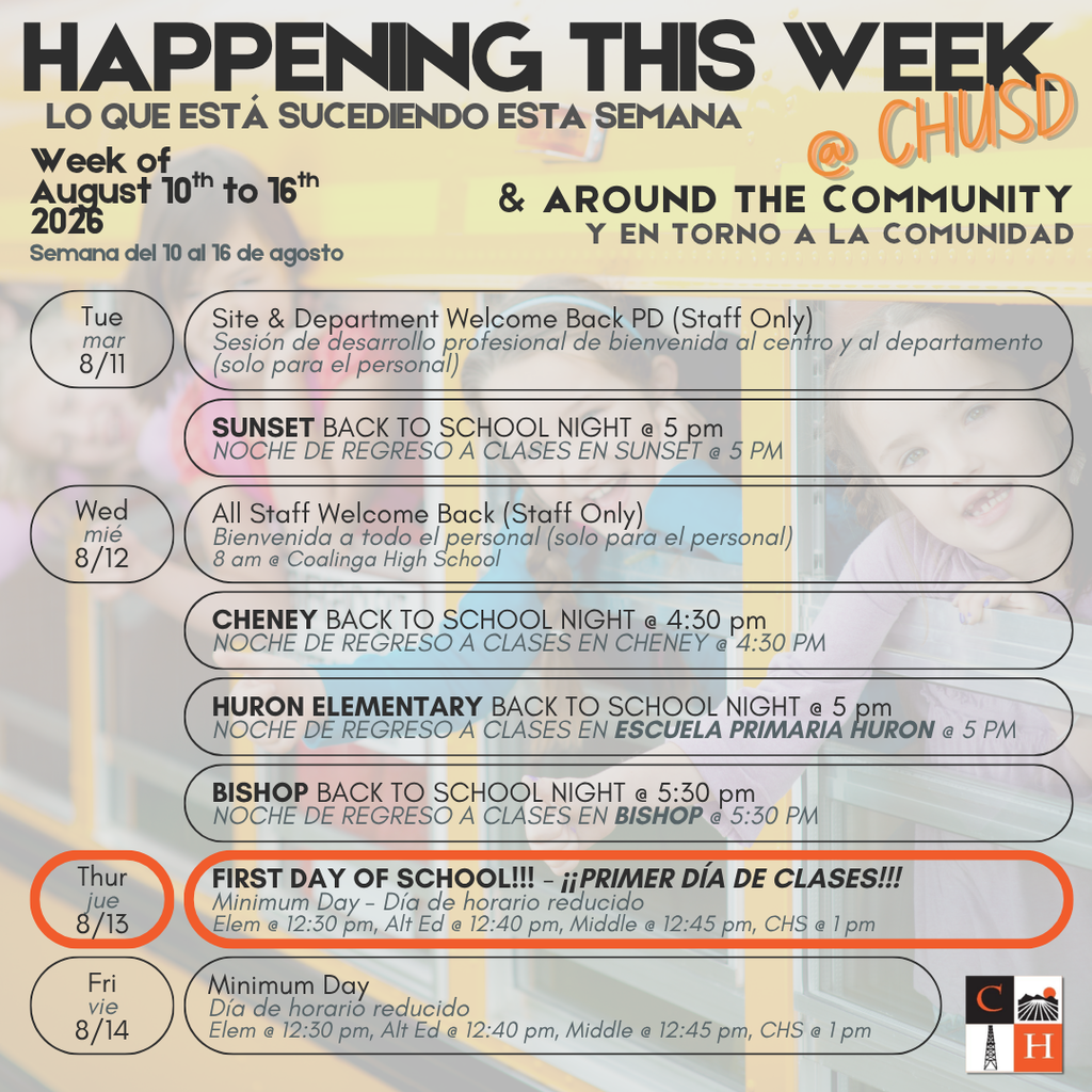 Happening this Week - Aug 10-16, 2026