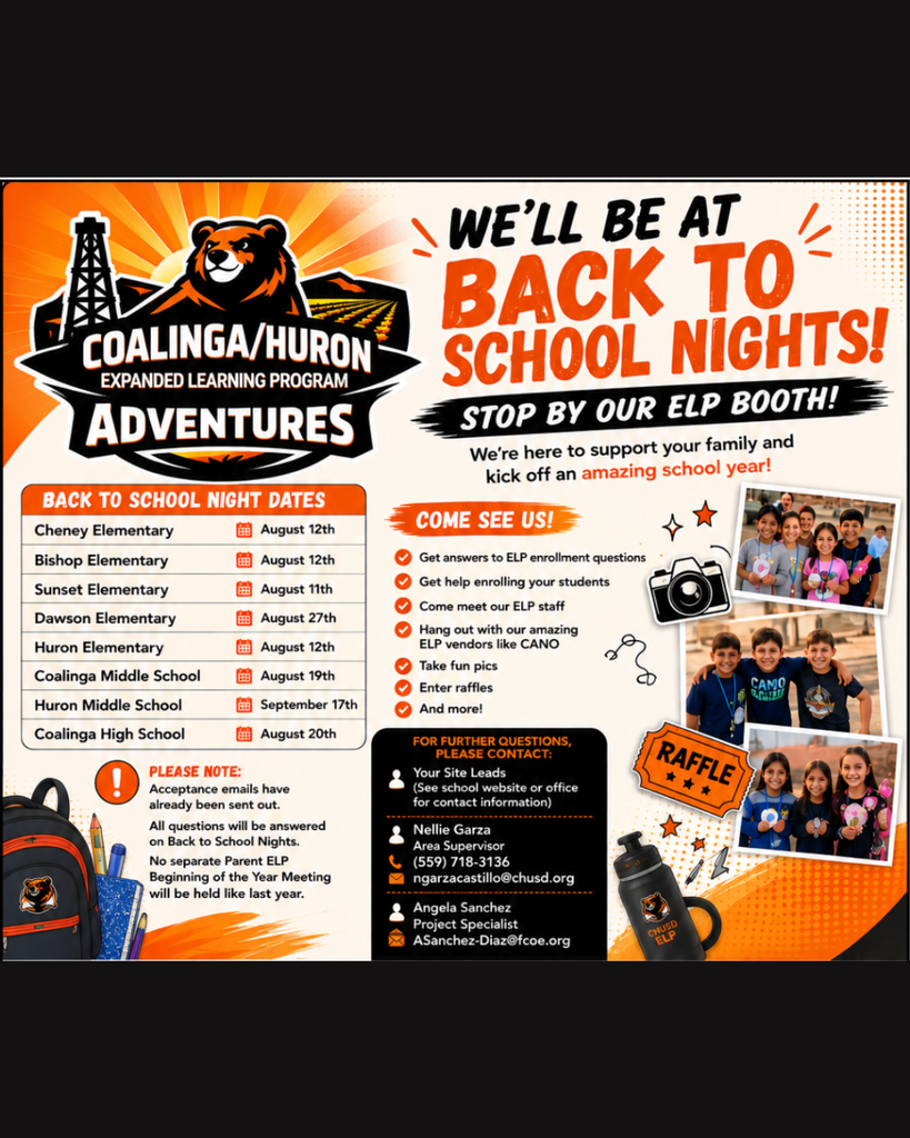 ELP Back to School flyer