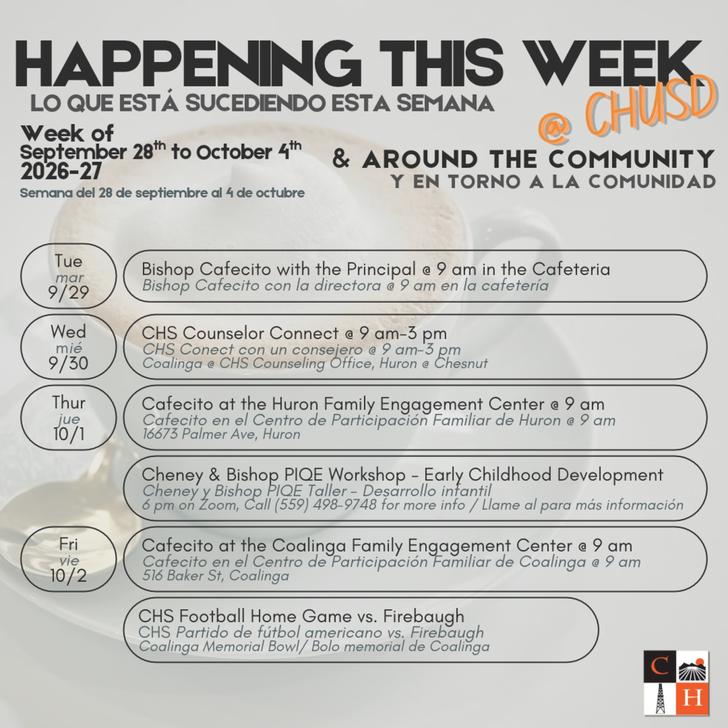 Happening this Week - Sept 28-Oct 4, 2026