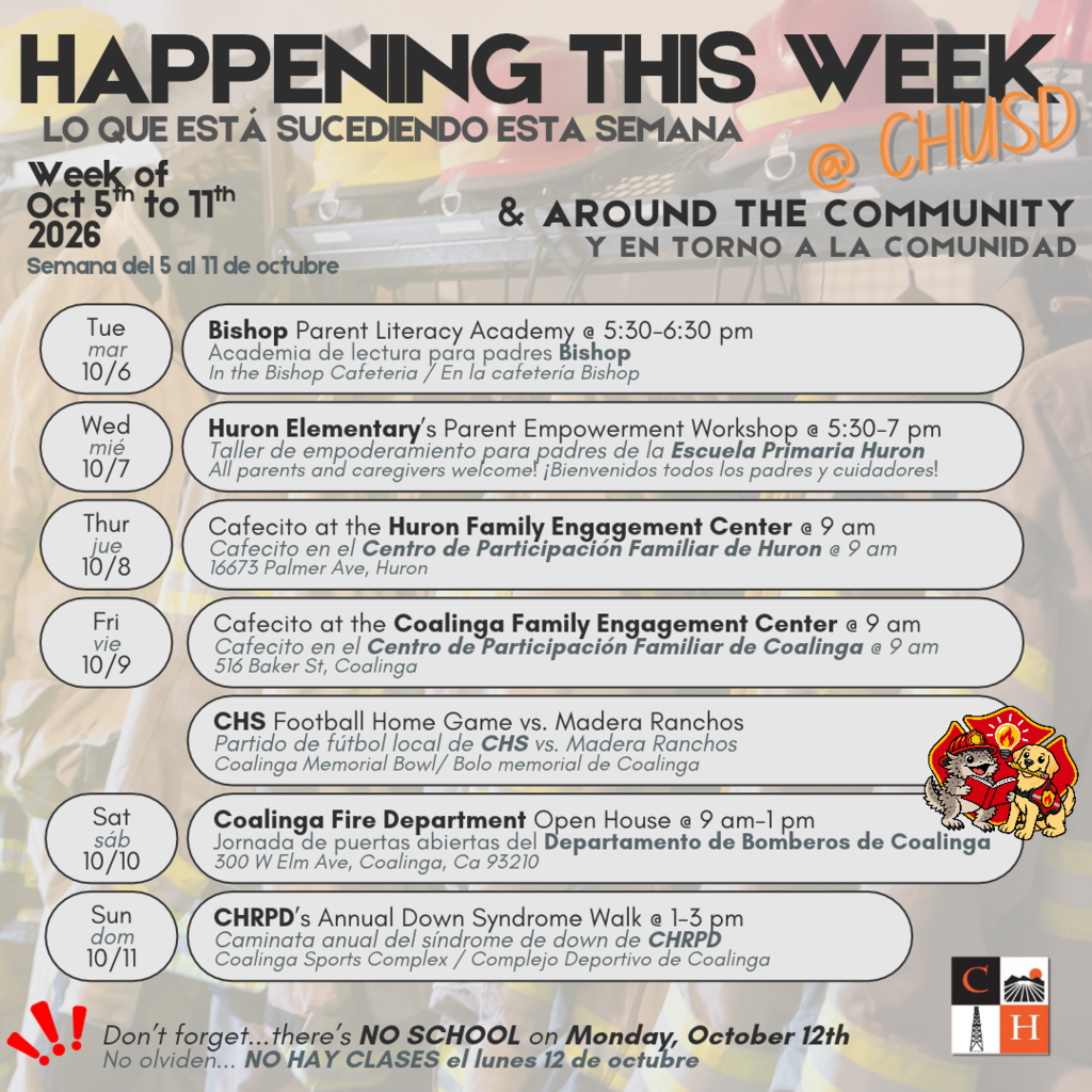 Happening this Week - Oct 5-11, 2026