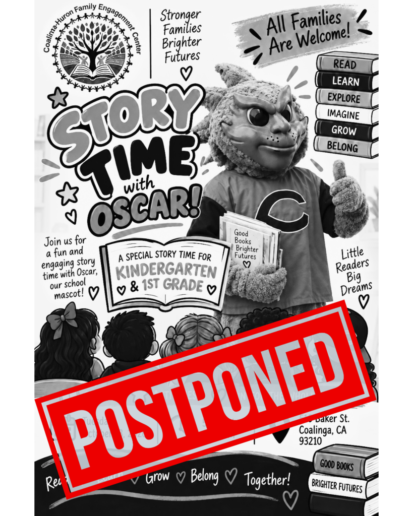 Story Time with Oscar Postponed flyer