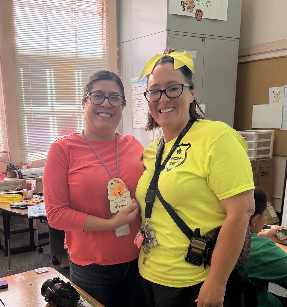 Sunset/Cheney's Campus Safety Liaison Sabrina surprises Ms. Gonzalez with a little thank you for being safety-minded