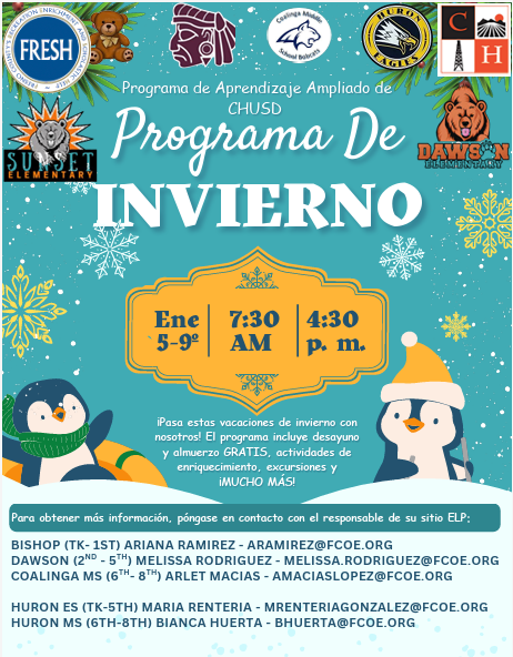 Winter Program Flyer Spanish