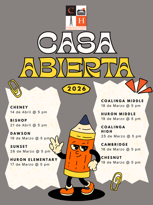 Open House 2026 flyer in Spanish