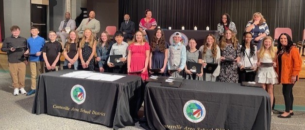 Several students from Scott Middle School